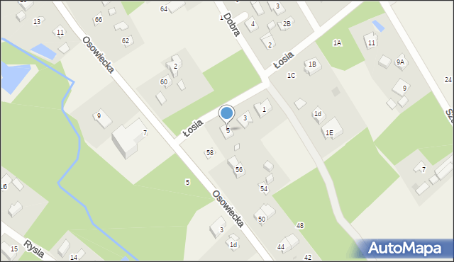 Adamowizna, Łosia, 5, mapa Adamowizna