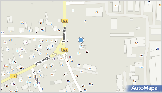 Biała Podlaska, Łomaska, 10, mapa Białej Podlaskiej