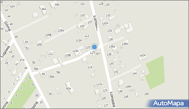 Biała Podlaska, Łomaska, 117A, mapa Białej Podlaskiej