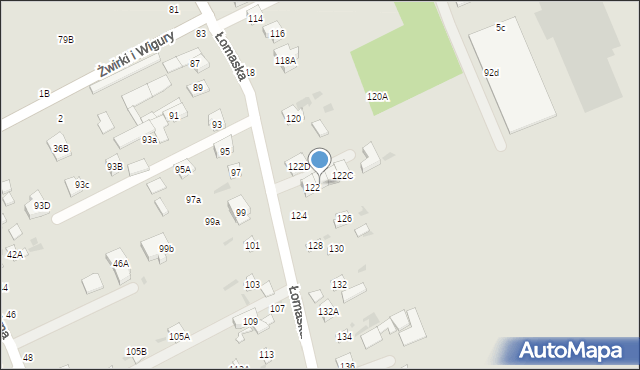 Biała Podlaska, Łomaska, 122A, mapa Białej Podlaskiej