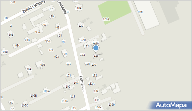 Biała Podlaska, Łomaska, 126, mapa Białej Podlaskiej