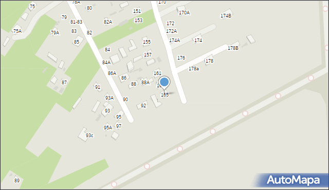 Biała Podlaska, Łomaska, 165, mapa Białej Podlaskiej