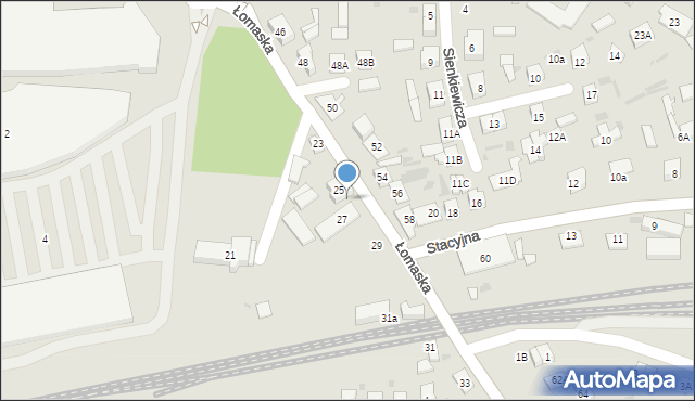 Biała Podlaska, Łomaska, 25b, mapa Białej Podlaskiej