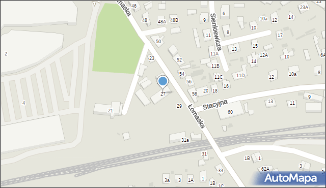 Biała Podlaska, Łomaska, 27, mapa Białej Podlaskiej