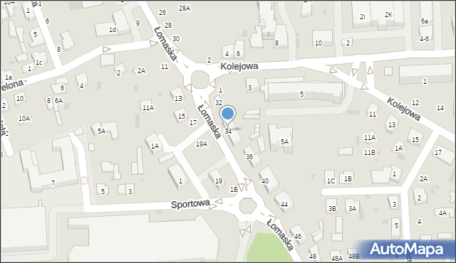 Biała Podlaska, Łomaska, 34, mapa Białej Podlaskiej