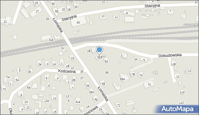 Biała Podlaska, Łomaska, 62A, mapa Białej Podlaskiej