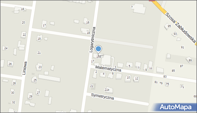 Białystok, Logarytmiczna, 159, mapa Białegostoku