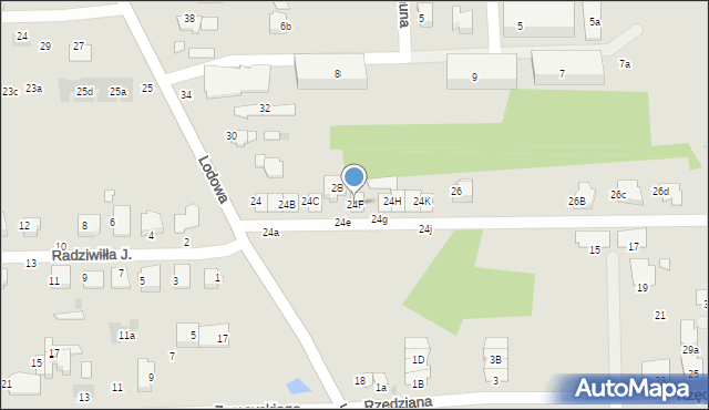 Białystok, Lodowa, 24F, mapa Białegostoku