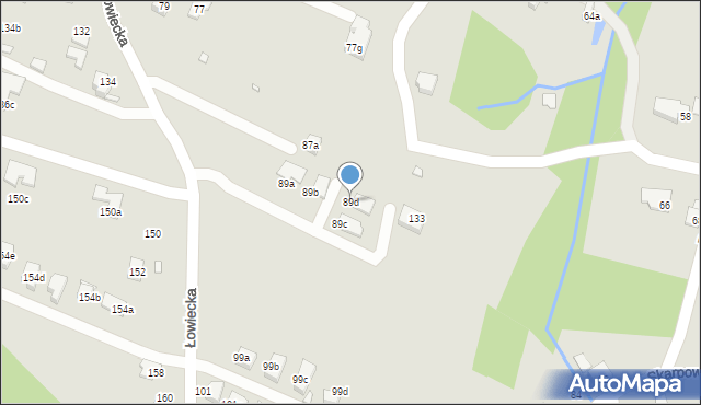 Bielsko-Biała, Łowiecka, 89d, mapa Bielsko-Białej