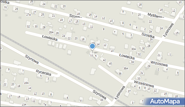 Bieruń, Łowiecka, 7, mapa Bieruń