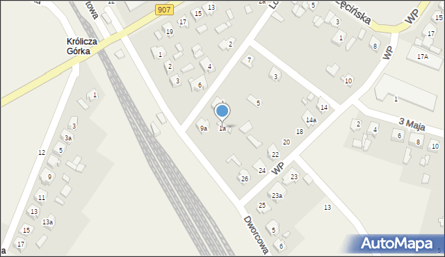 Boronów, Lompy Józefa, 1a, mapa Boronów