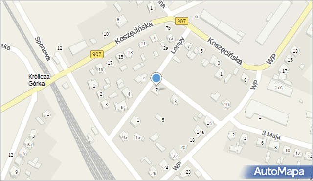 Boronów, Lompy Józefa, 7, mapa Boronów