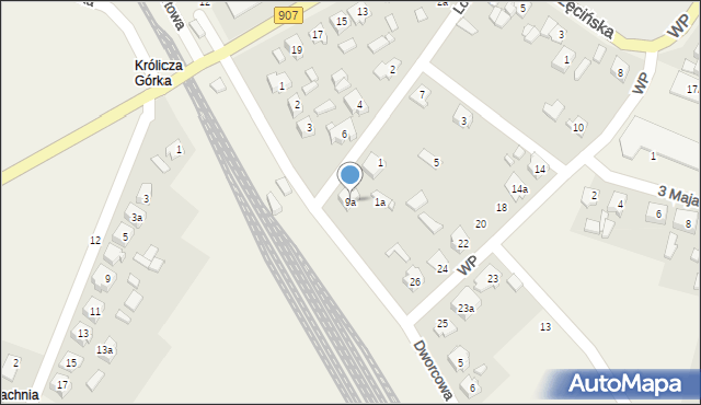 Boronów, Lompy Józefa, 9a, mapa Boronów