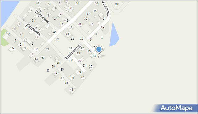 Borówno, Łososiowa, 11, mapa Borówno