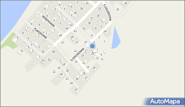 Borówno, Łososiowa, 15, mapa Borówno