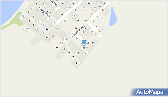 Borówno, Łososiowa, 29, mapa Borówno