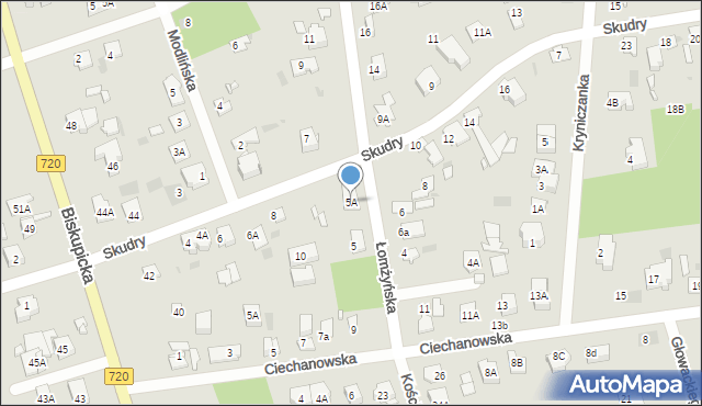 Brwinów, Łomżyńska, 5A, mapa Brwinów