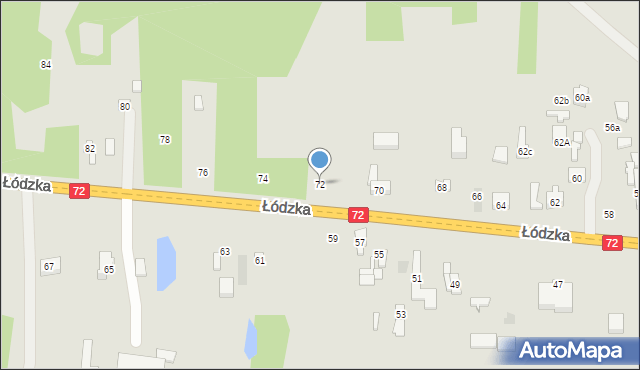 Brzeziny, Łódzka, 72, mapa Brzeziny