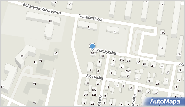 Bydgoszcz, Łomżyńska, 28, mapa Bydgoszczy