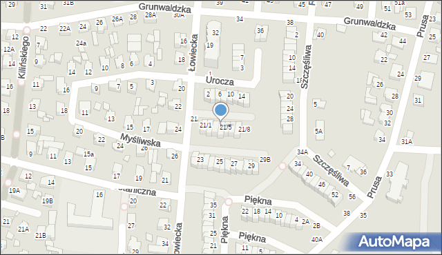 Chełm, Łowiecka, 21/4, mapa Chełma