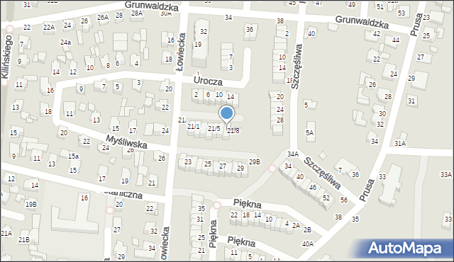 Chełm, Łowiecka, 21/7, mapa Chełma