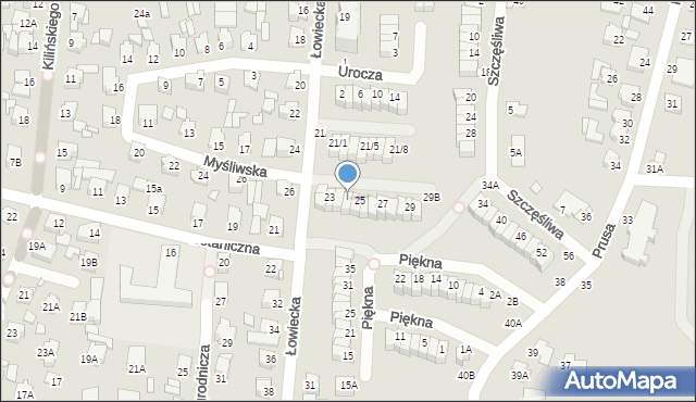 Chełm, Łowiecka, 23B, mapa Chełma