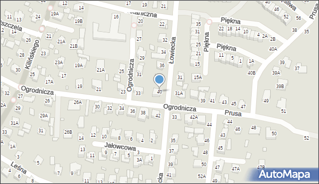 Chełm, Łowiecka, 40, mapa Chełma