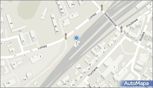 Chorzów, Lompy Józefa, 1, mapa Chorzów