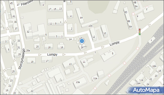 Chorzów, Lompy Józefa, 14, mapa Chorzów