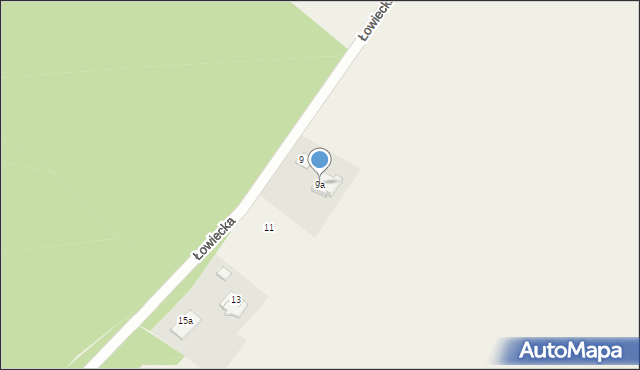 Ciele, Łowiecka, 9a, mapa Ciele