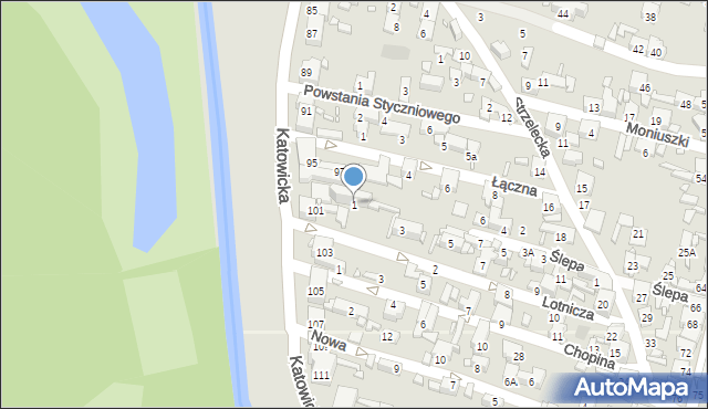 Czeladź, Lotnicza, 1, mapa Czeladź