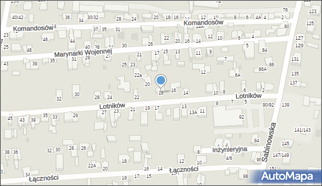 Częstochowa, Lotników, 18, mapa Częstochowy