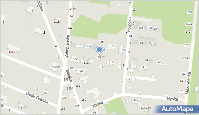 Częstochowa, Łowicka, 3e, mapa Częstochowy