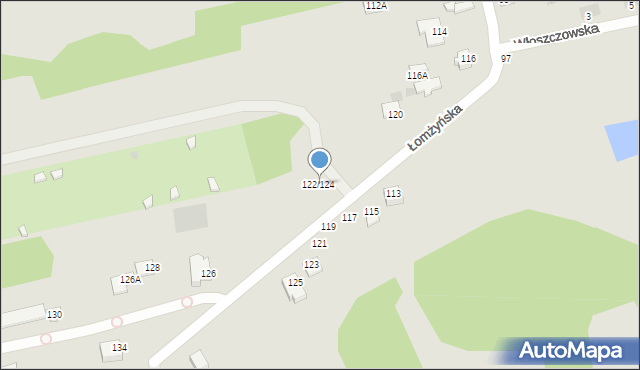 Częstochowa, Łomżyńska, 122/124, mapa Częstochowy