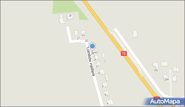 Dąbrowa Tarnowska, Lotników Halifaxa, 16, mapa Dąbrowa Tarnowska