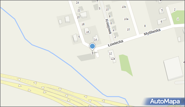 Długołęka, Łowiecka, 3, mapa Długołęka