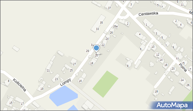 Dziewkowice, Lompy Józefa, 20, mapa Dziewkowice