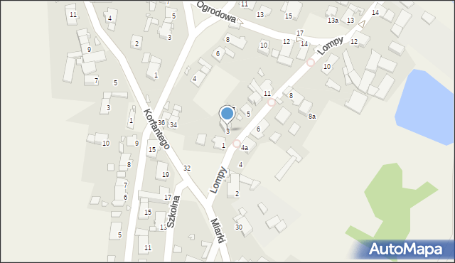 Dziewkowice, Lompy Józefa, 3, mapa Dziewkowice