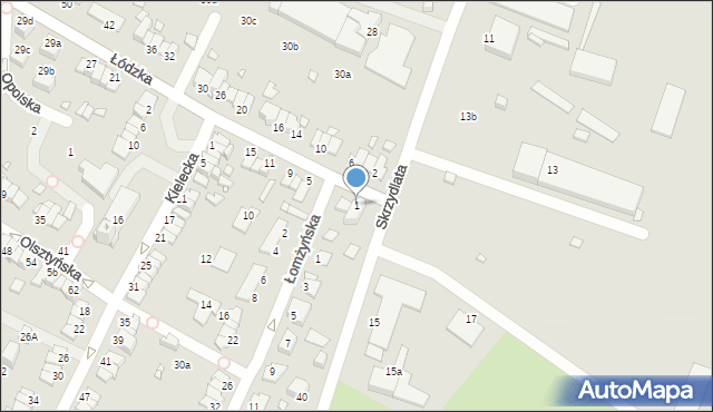 Elbląg, Łódzka, 1, mapa Elbląga