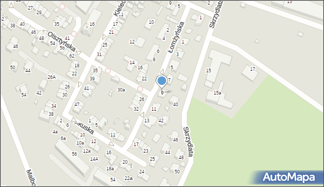 Elbląg, Łomżyńska, 9, mapa Elbląga