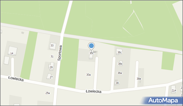 Frydek, Łowiecka, 30c, mapa Frydek
