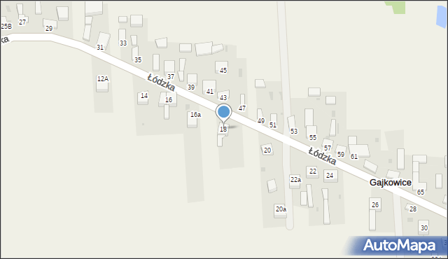 Gajkowice, Łódzka, 18, mapa Gajkowice