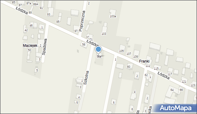 Gajkowice, Łódzka, 58a, mapa Gajkowice