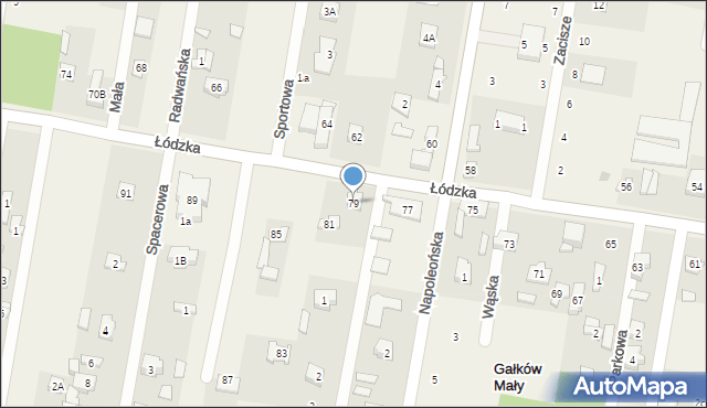 Gałków Mały, Łódzka, 79, mapa Gałków Mały