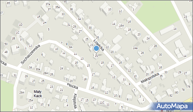 Gdynia, Łowicka, 21, mapa Gdyni