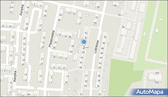 Gliwice, Lotników, 47, mapa Gliwic