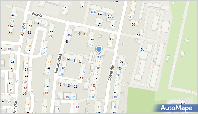 Gliwice, Lotników, 53, mapa Gliwic