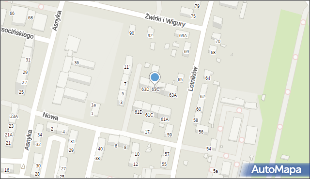 Gliwice, Lotników, 63C, mapa Gliwic