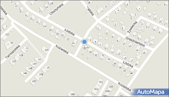 Gliwice, Łódzka, 26, mapa Gliwic