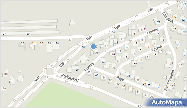 Głogów, Lompy Józefa, 23, mapa Głogów